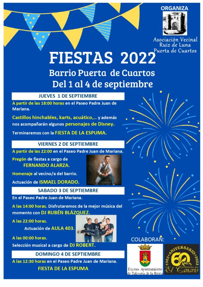 Programación fiestas Puerta de Cuartos 2022 Cover Talavera