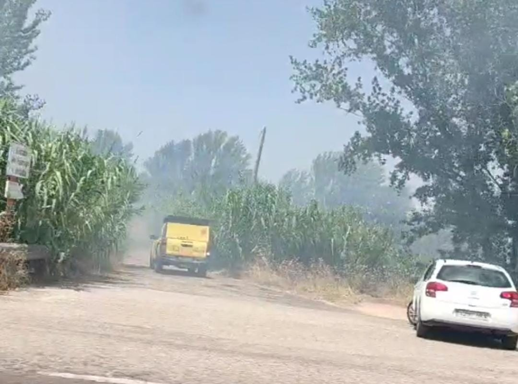 Incendio en el barrio Puerta de Cuartos corta la N-502