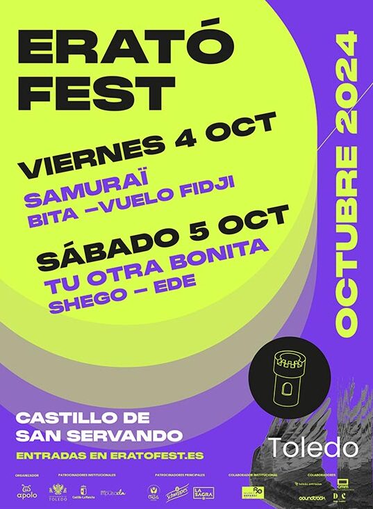 'Erató Fest' vuelve a Toledo del viernes 4 al domingo 6 de octubre